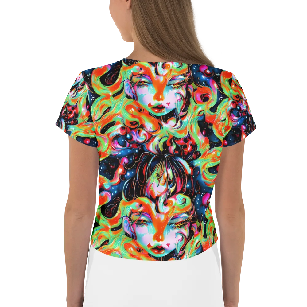 Viveros Vortex on Crop Tee — Back