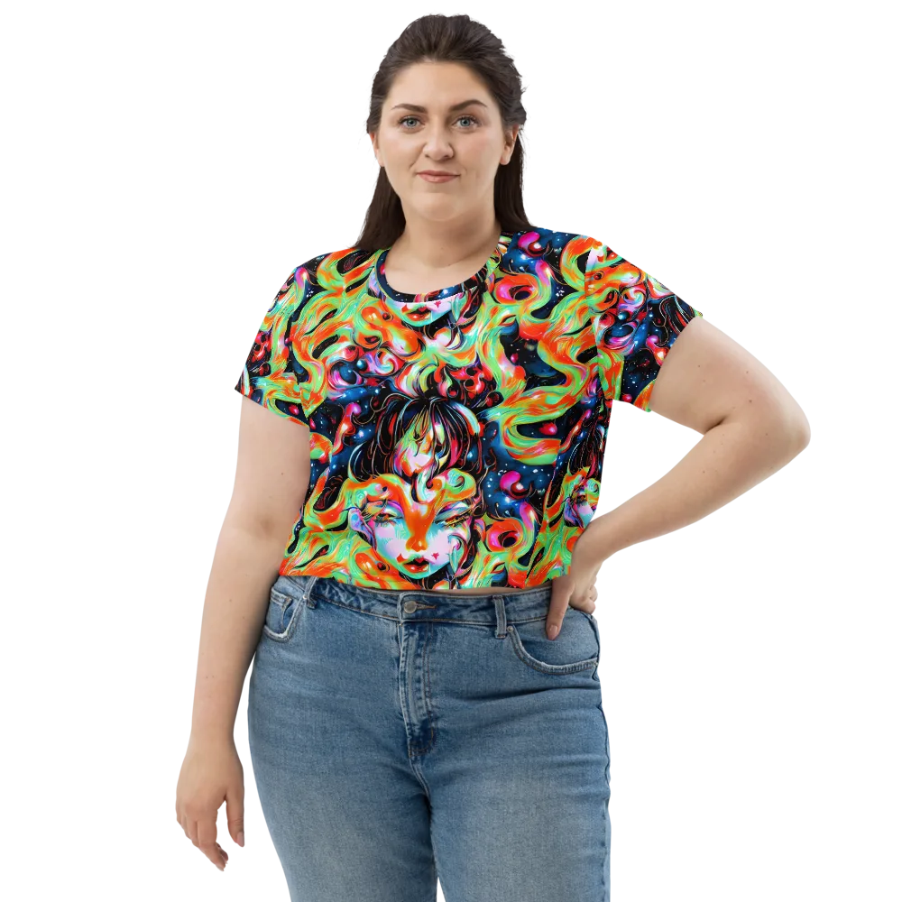 Viveros Vortex on Crop Tee — Front