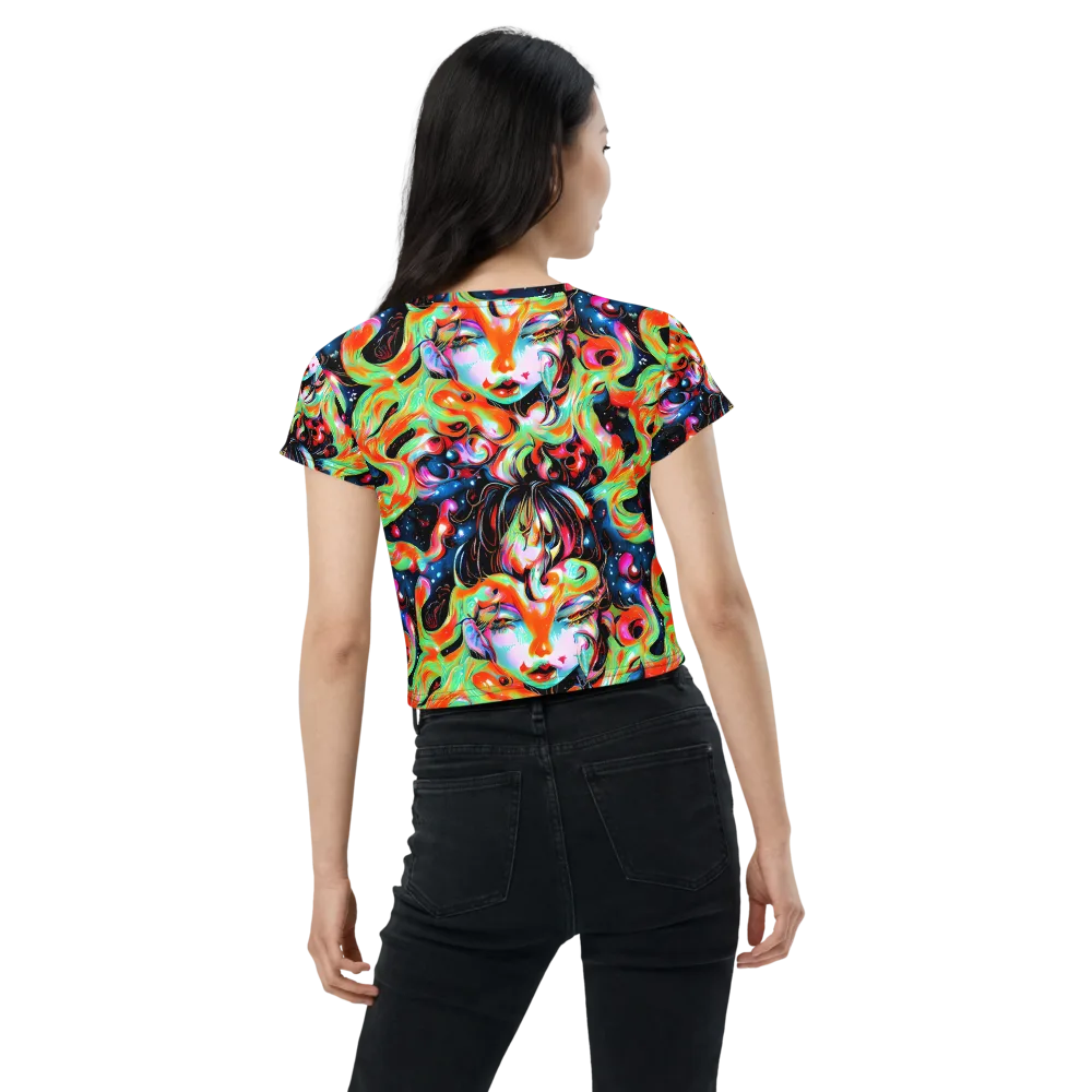 Viveros Vortex on Crop Tee — Back