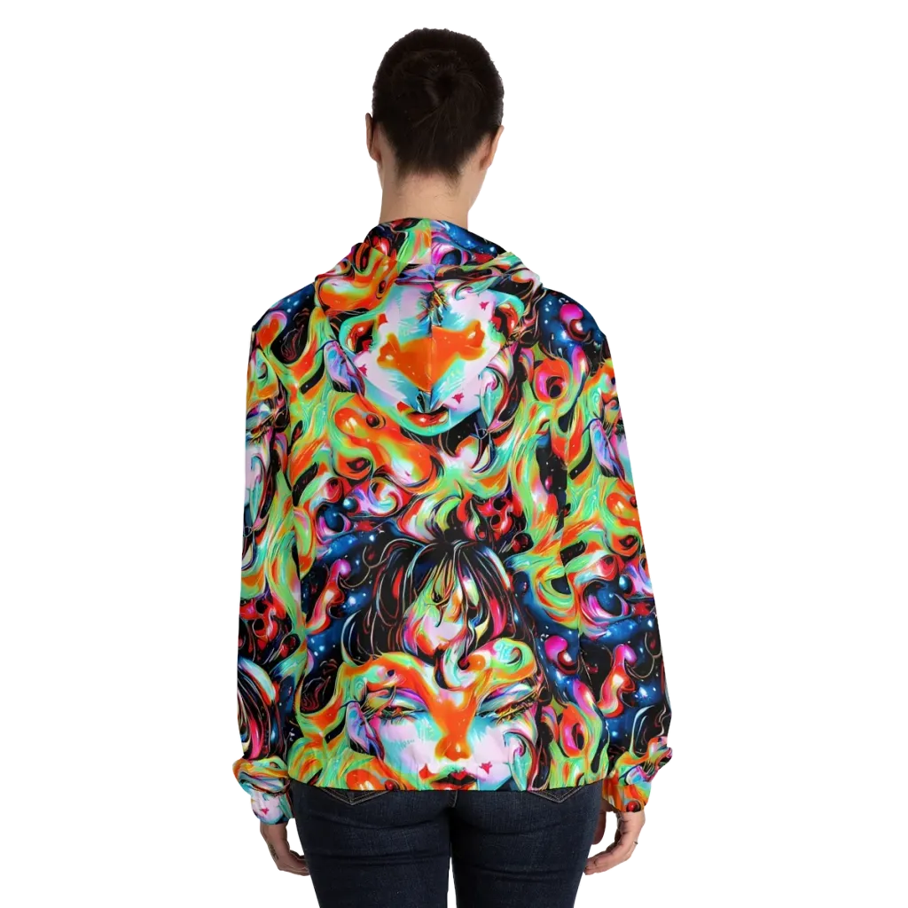 Viveros Vortex on Women's Full-Zip Hoodie — Back On Person