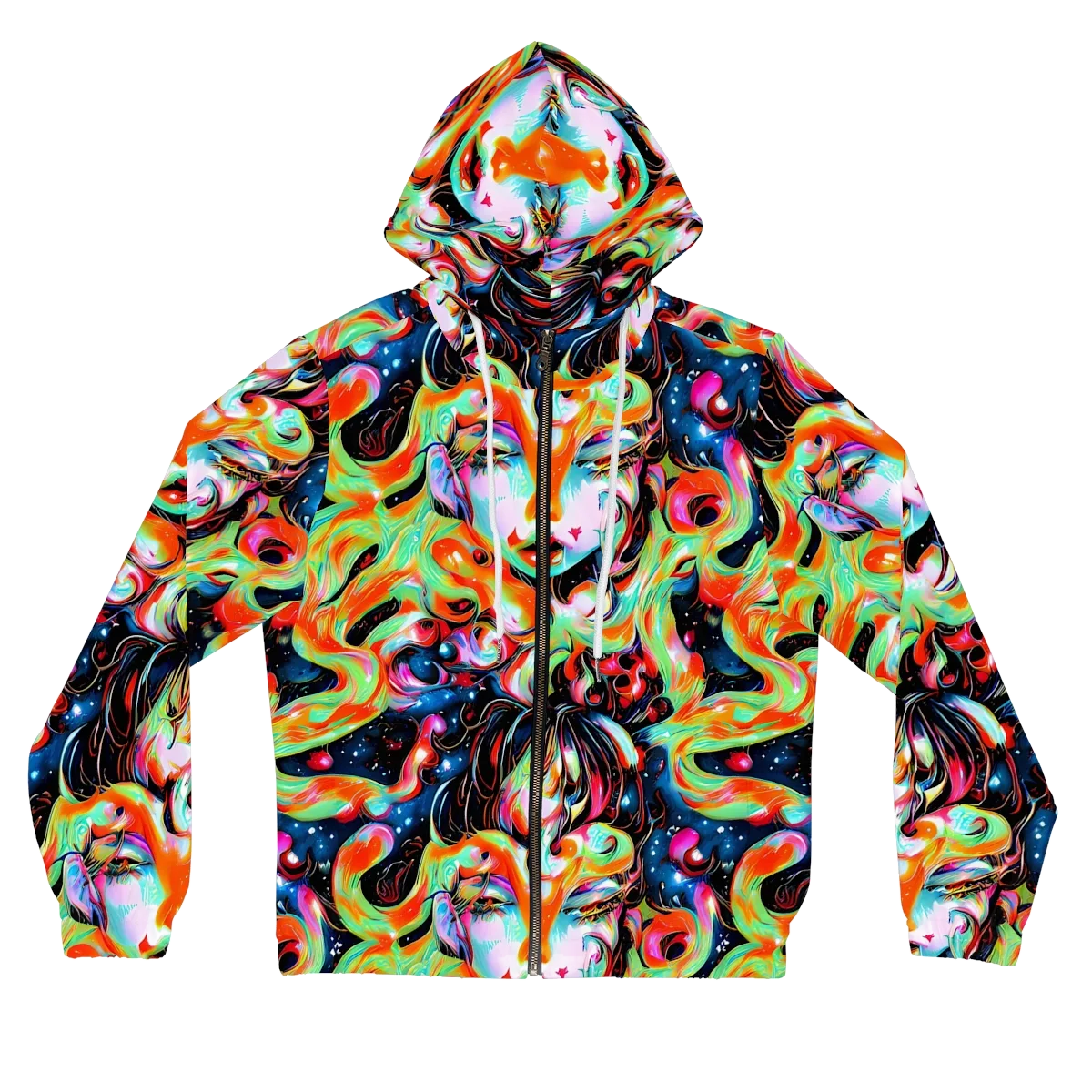 Viveros Vortex on Women's Full-Zip Hoodie — Front