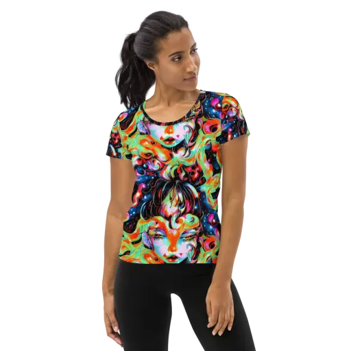 Viveros Vortex on a Women's Athletic T-Shirt