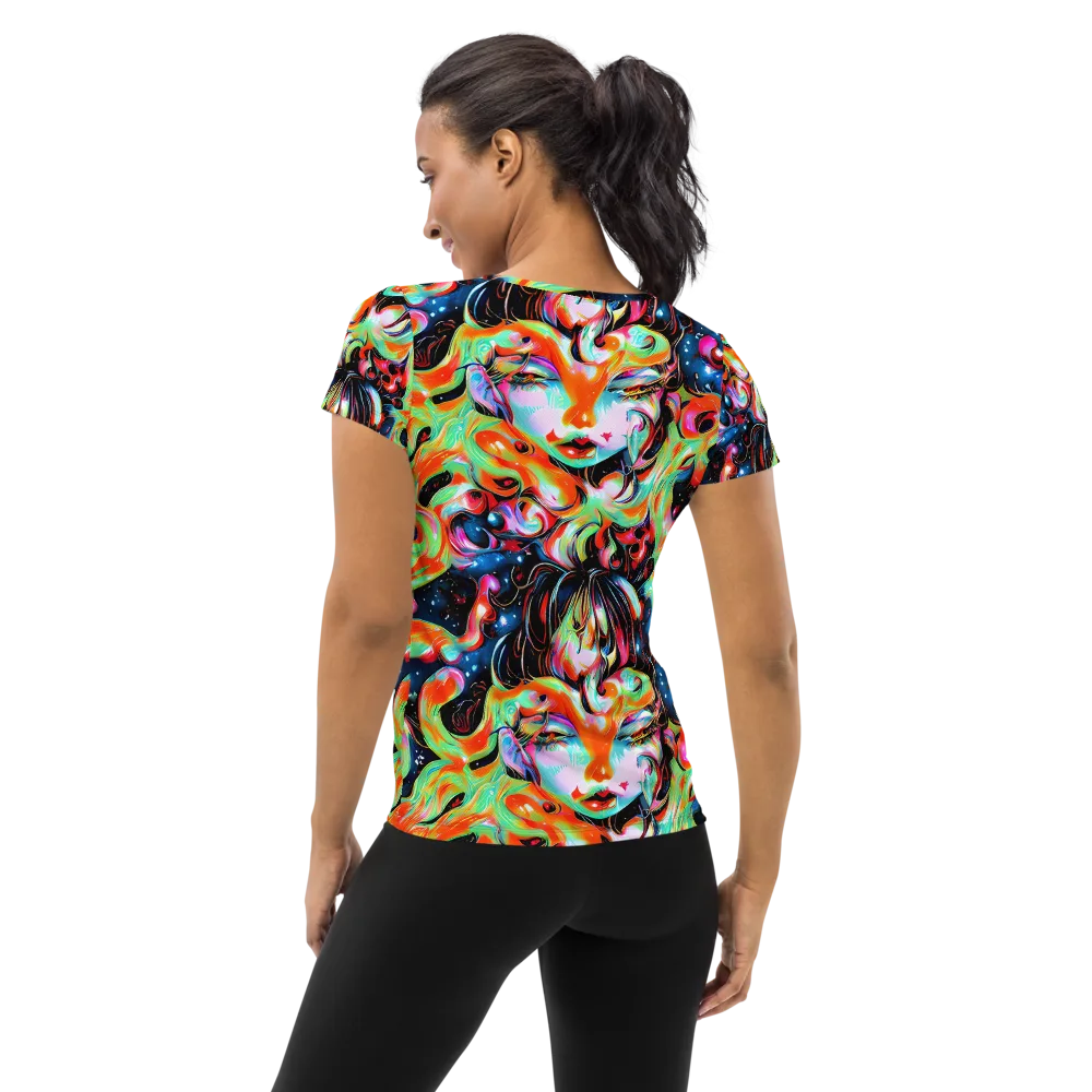 Viveros Vortex on Women's Athletic T-Shirt — Back