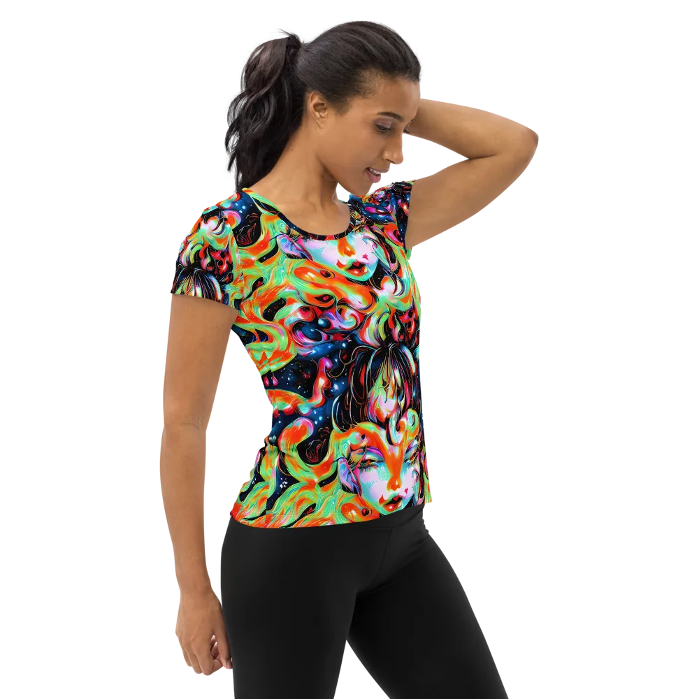 Viveros Vortex on Women's Athletic T-Shirt — Right