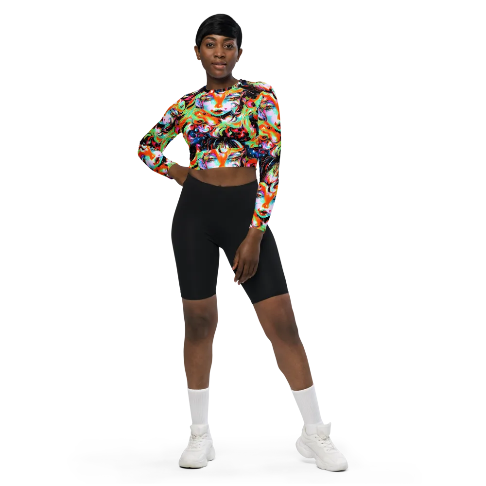 Viveros Vortex on Long Sleeve Crop Top — Front