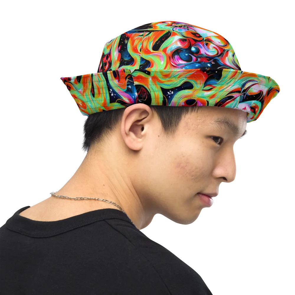 Viveros Vortex on Reversible Bucket Hat — Right Outside