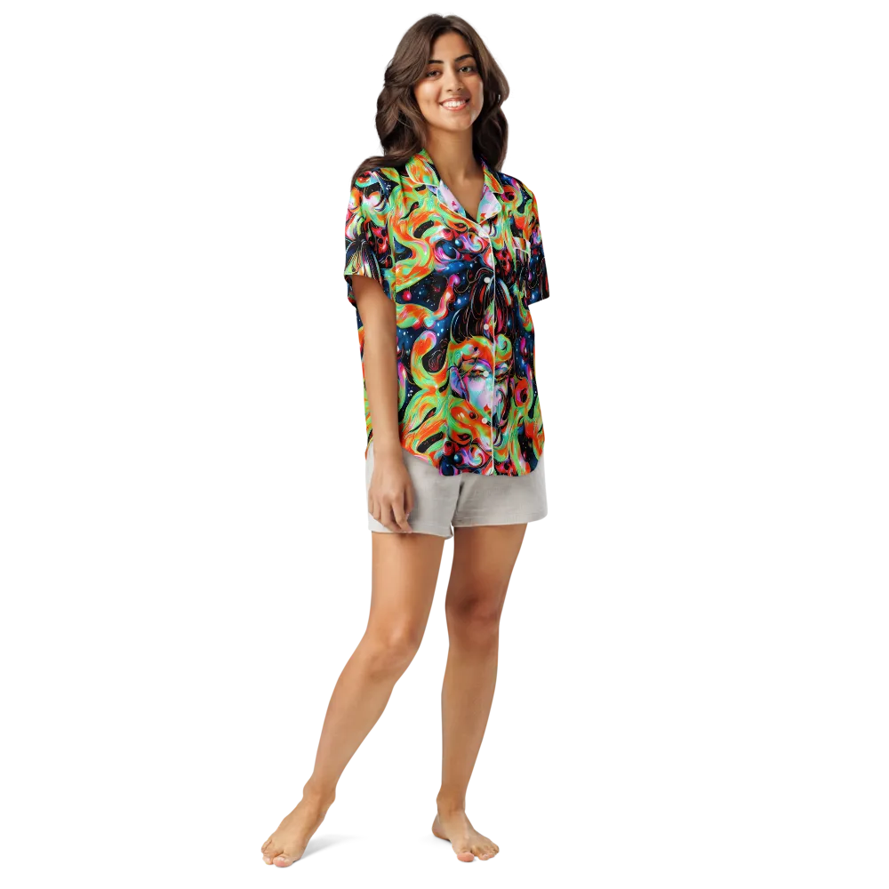 Viveros Vortex on Women's Short Sleeve Pajama Top — Front