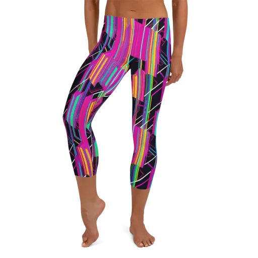 Neon Prism Shift on a Capri Leggings