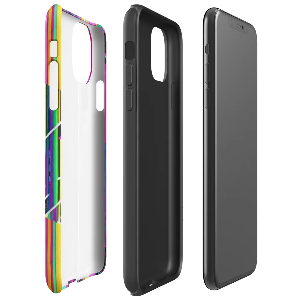Neon Prism Shift on Tough Case for iPhone® — Right
