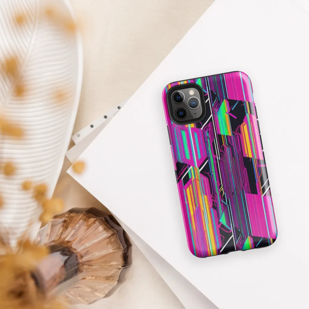 Neon Prism Shift on Tough Case for iPhone® — Front