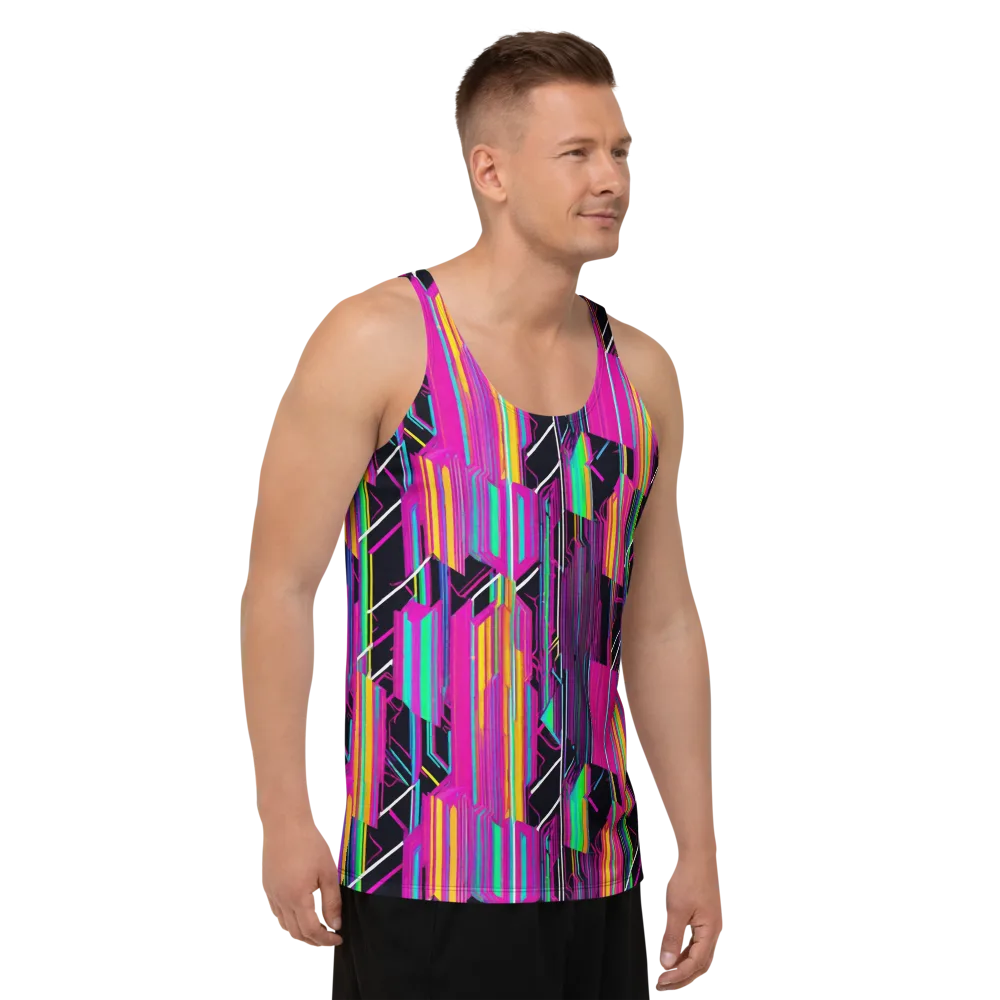 Neon Prism Shift on Men's Tank Top — Right Front