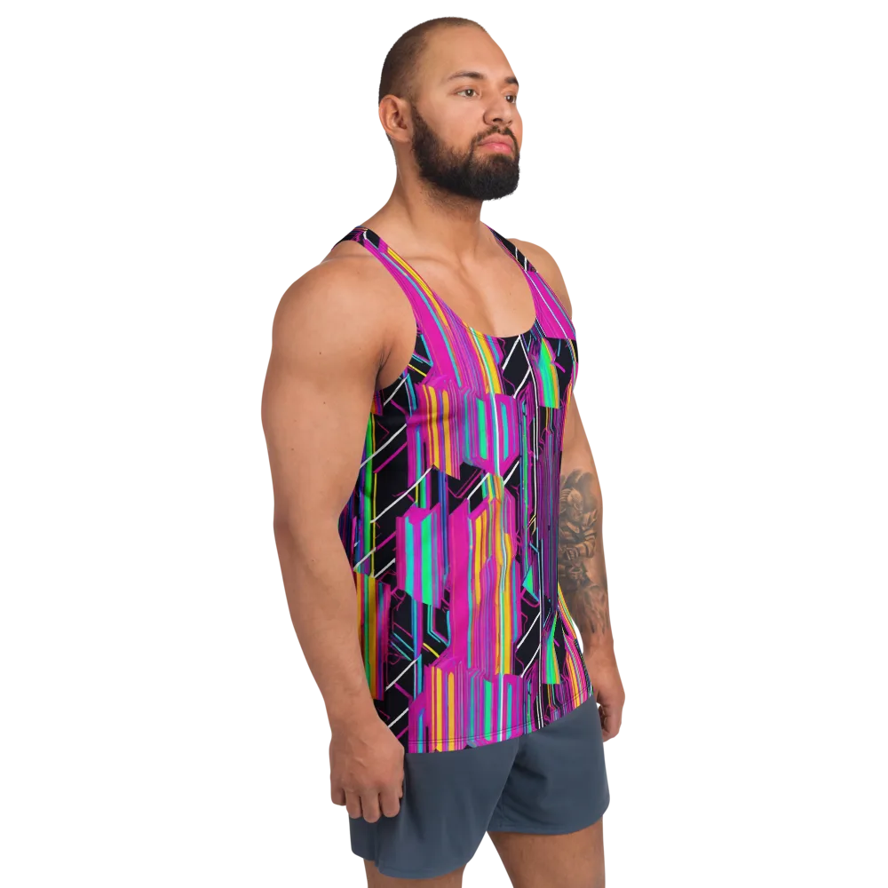 Neon Prism Shift on Men's Tank Top — Right Front
