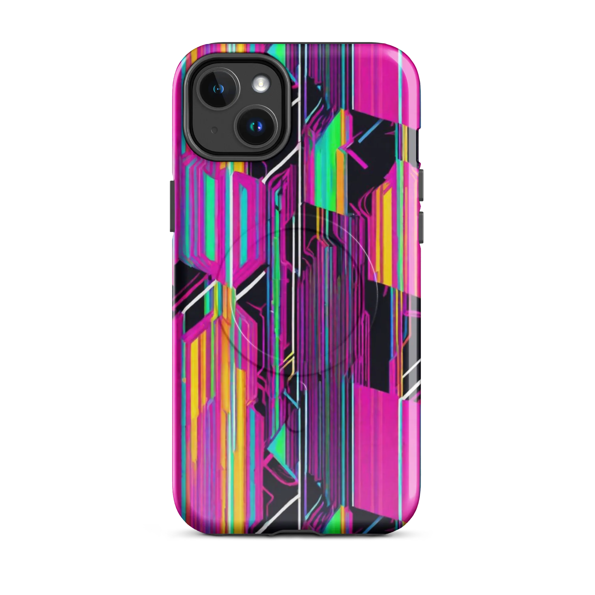 Neon Prism Shift on MagSafe Tough Case for iPhone® — Front
