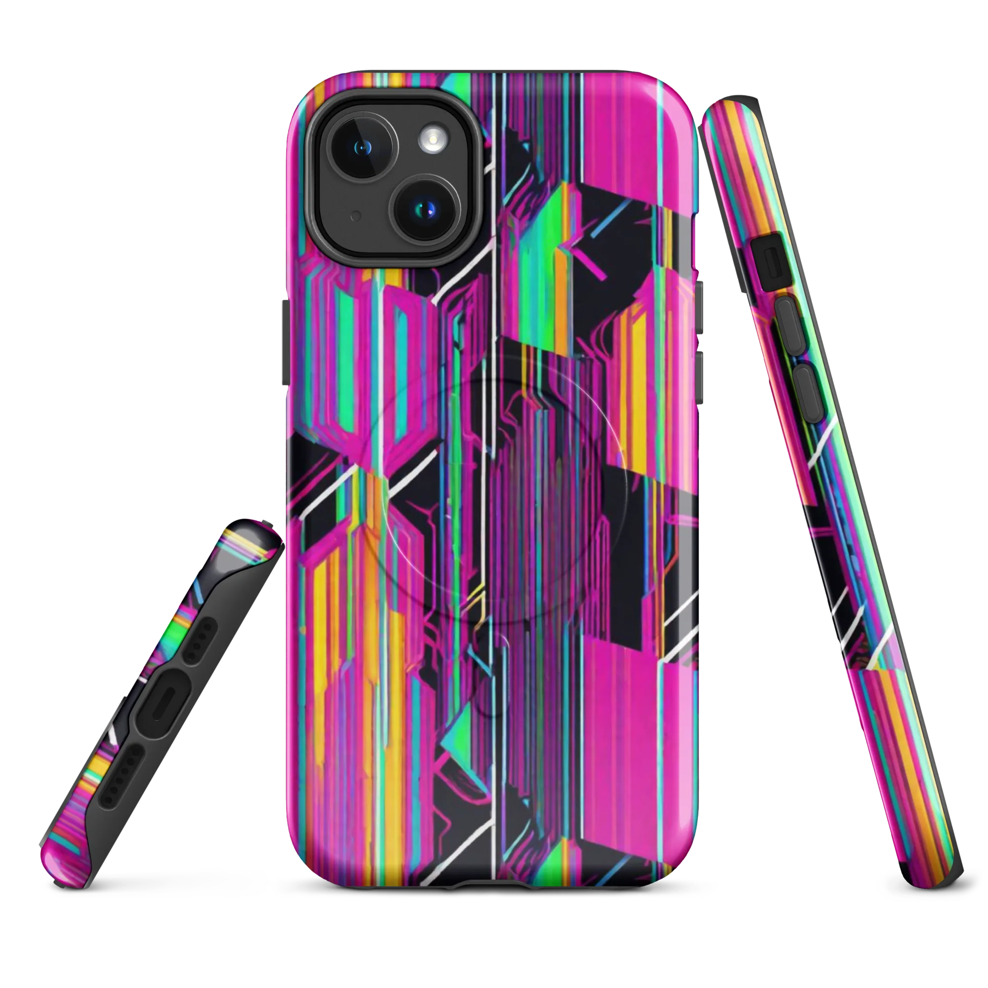 Neon Prism Shift on MagSafe Tough Case for iPhone® — Front