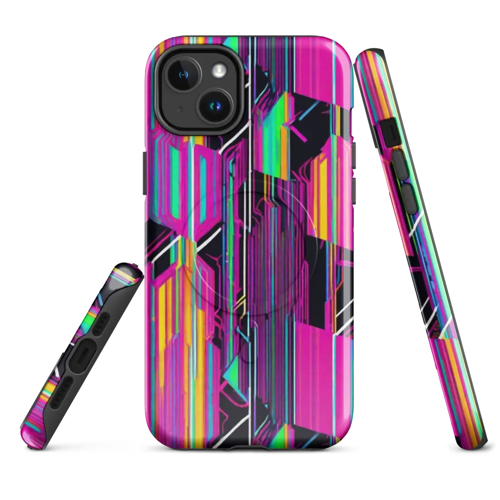 Neon Prism Shift on MagSafe Tough Case for iPhone® — Front