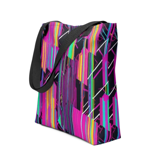 Neon Prism Shift on a Tote Bag