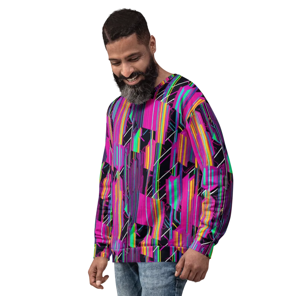 Neon Prism Shift on Sweatshirt — Left Front