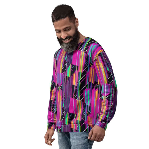 Neon Prism Shift on a Sweatshirt