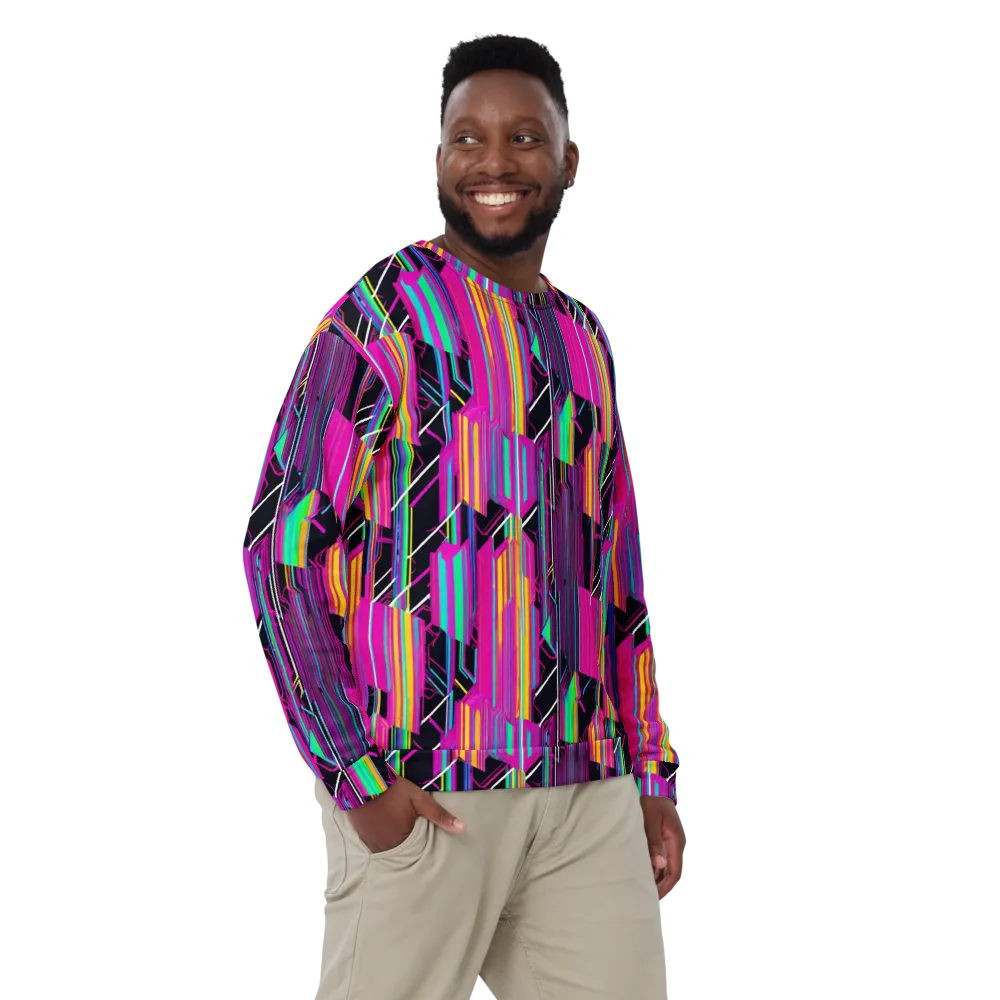 Neon Prism Shift on Sweatshirt — Front