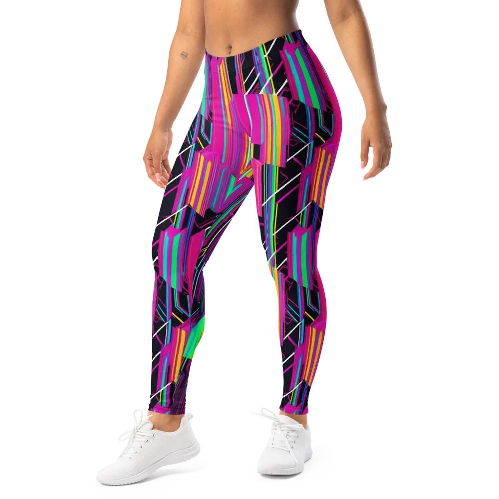 Neon Prism Shift on Leggings — Left Front