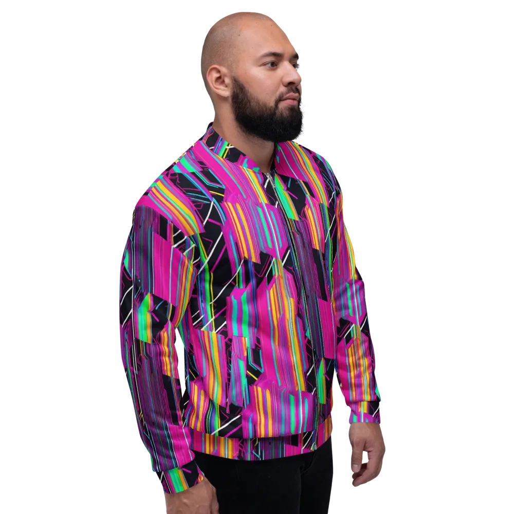 Neon Prism Shift on Bomber Jacket — Right