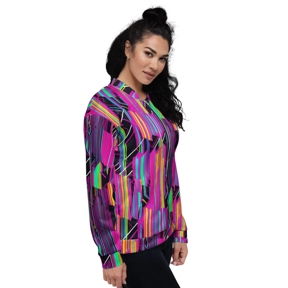 Neon Prism Shift on Bomber Jacket — Right