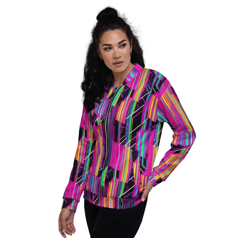 Neon Prism Shift on Bomber Jacket — Left
