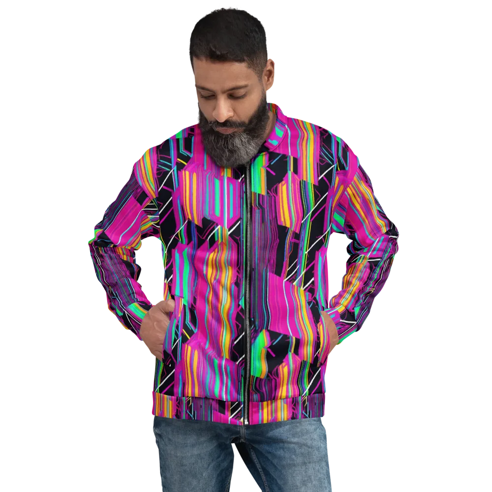 Neon Prism Shift on Bomber Jacket — Front