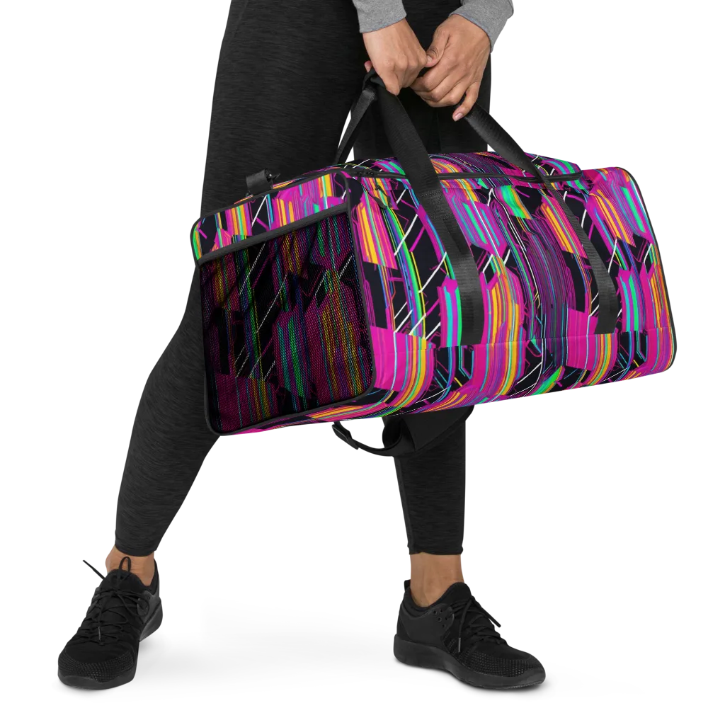 Neon Prism Shift on Duffle Bag — Right Front