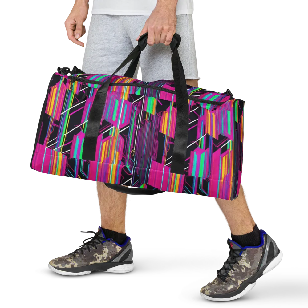 Neon Prism Shift on Duffle Bag — Front