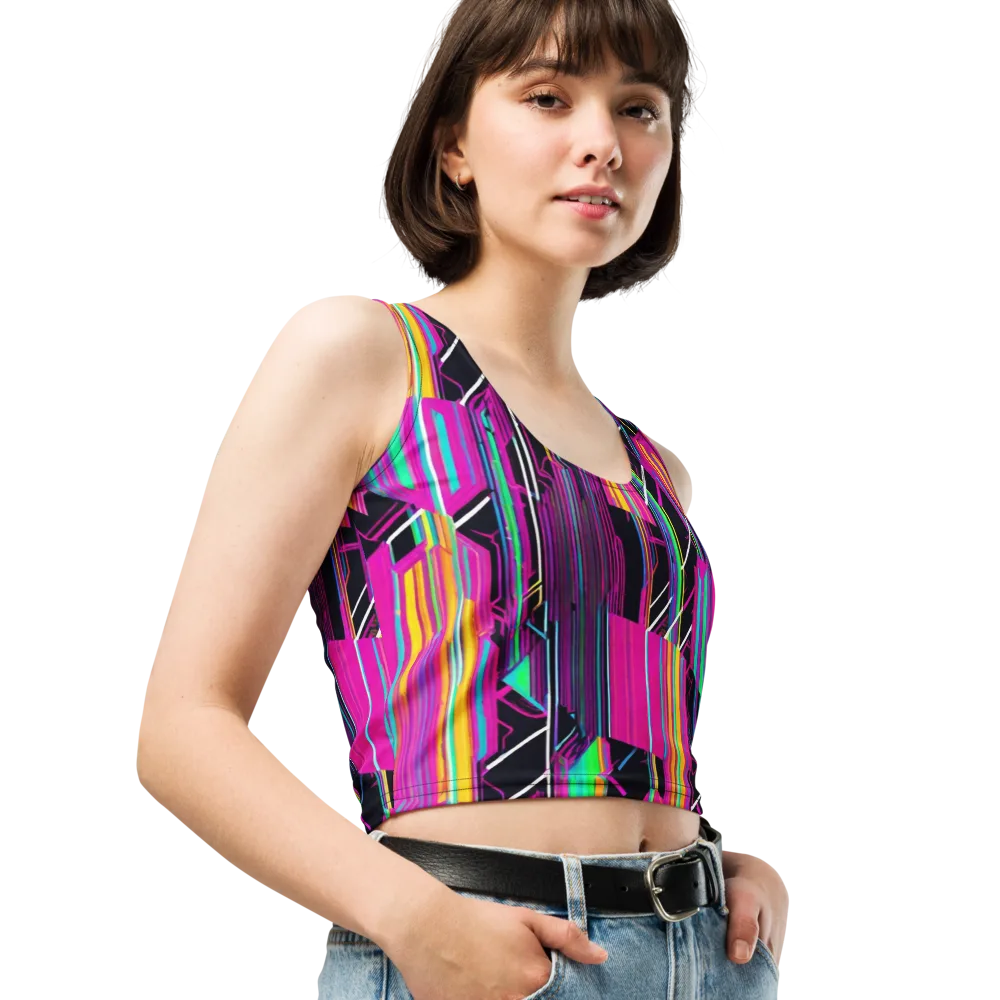 Neon Prism Shift on Crop Top — Right Front