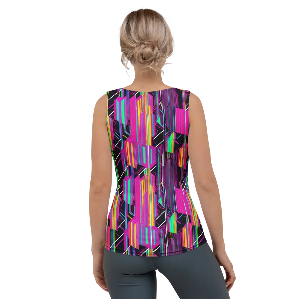 Neon Prism Shift on Women's Tank Top — Back