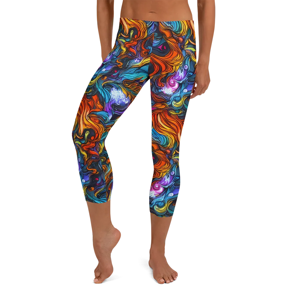 Guiard's Whirl on Capri Leggings — Front