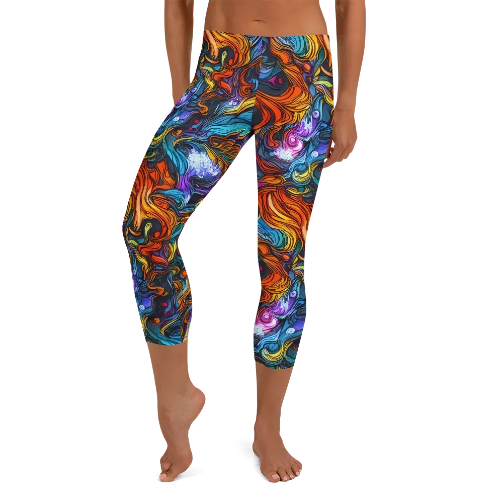Guiard's Whirl on Capri Leggings — Front
