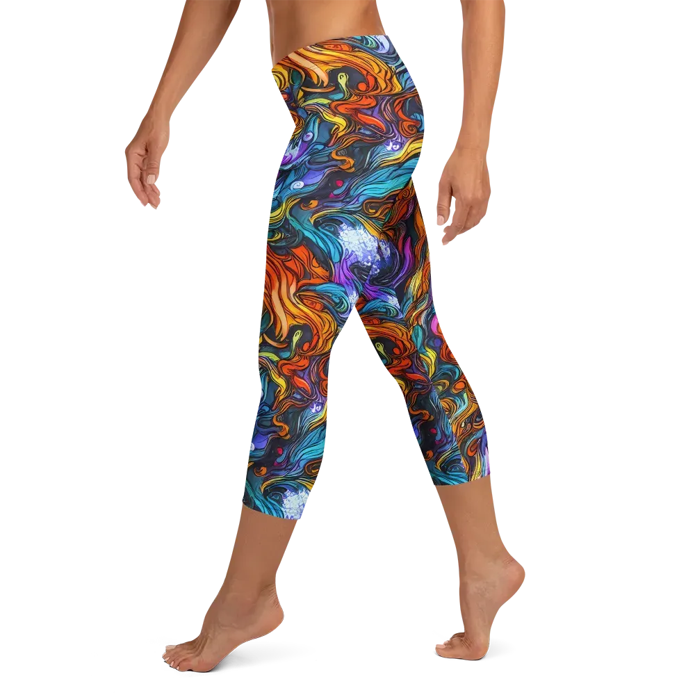 Guiard's Whirl on Capri Leggings — Left