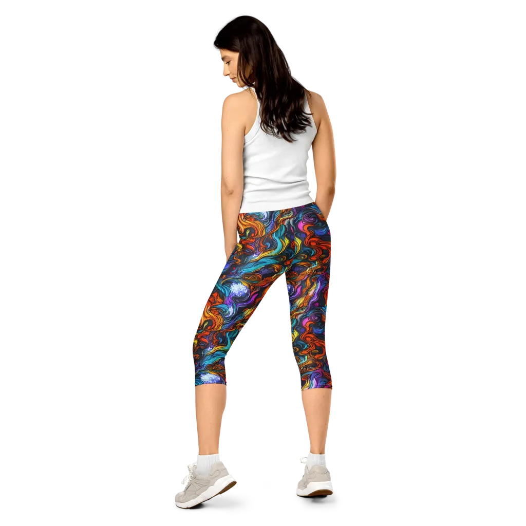 Guiard's Whirl on Capri Leggings — Back
