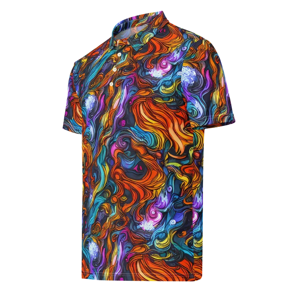 Guiard's Whirl on Men's Slim Fit Polo Shirt — Left Front