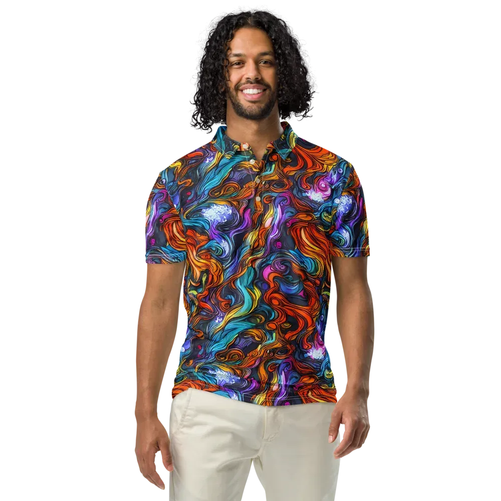 Guiard's Whirl on Men's Slim Fit Polo Shirt — Front