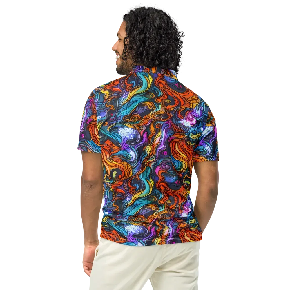 Guiard's Whirl on Men's Slim Fit Polo Shirt — Back