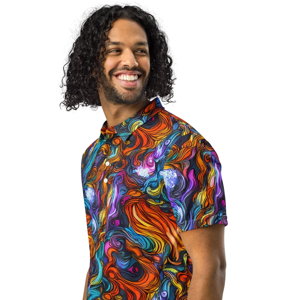 Guiard's Whirl on Men's Slim Fit Polo Shirt — Left Front