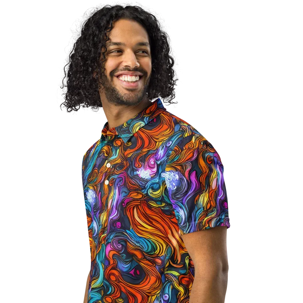 Guiard's Whirl on Men's Slim Fit Polo Shirt — Left Front