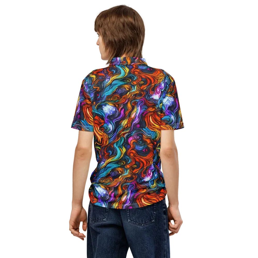 Guiard's Whirl on Men's Slim Fit Polo Shirt — Back