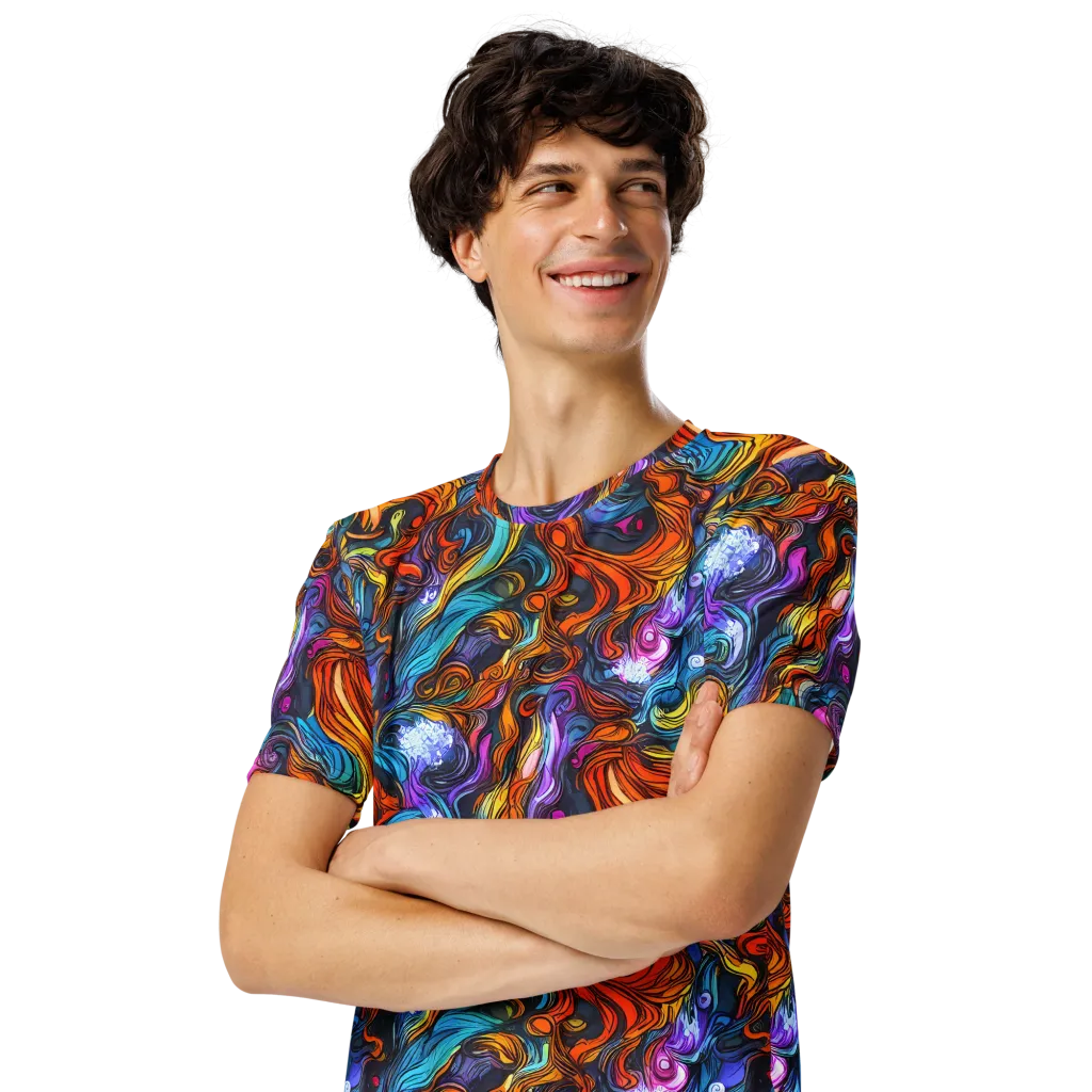 Guiard's Whirl on Men's Crew Neck T-Shirt — Left Front