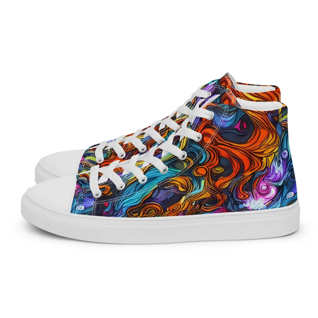 Guiard's Whirl on Men's High Top Canvas Shoes — Left