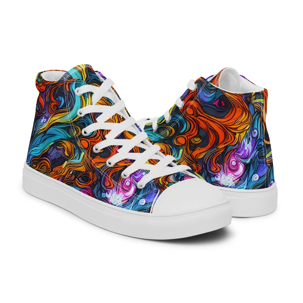 Guiard's Whirl on Men's High Top Canvas Shoes — Right