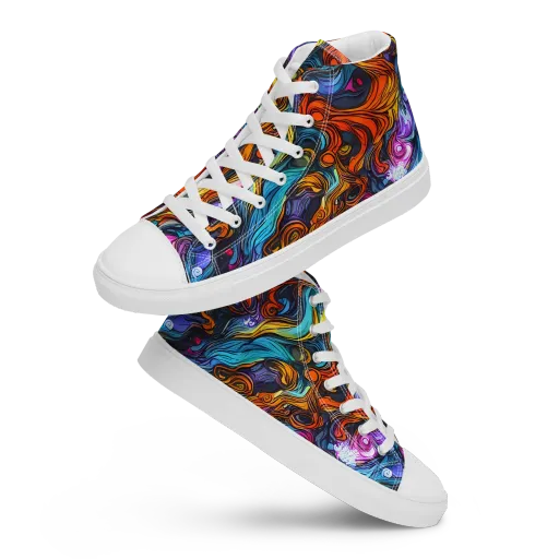 Guiard's Whirl on a Men's High Top Canvas Shoes