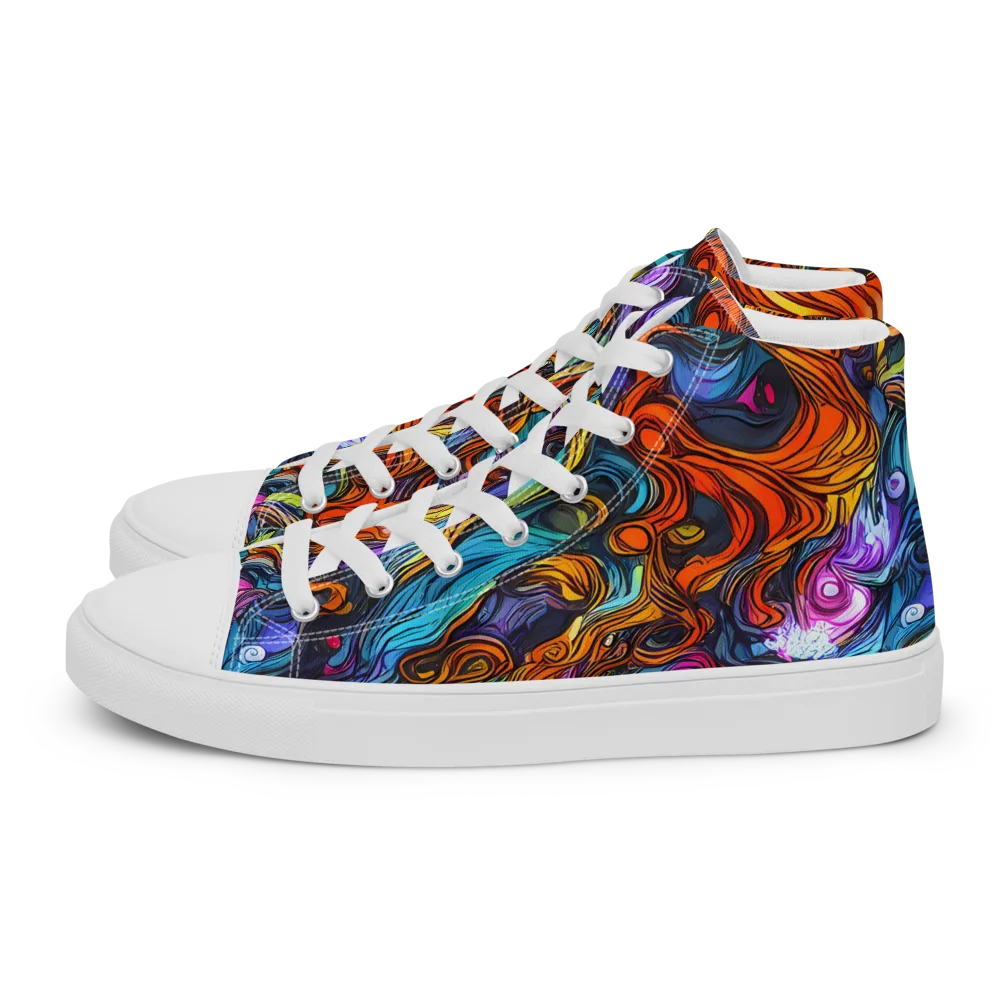 Guiard's Whirl on Women's High Top Canvas Shoes — Left