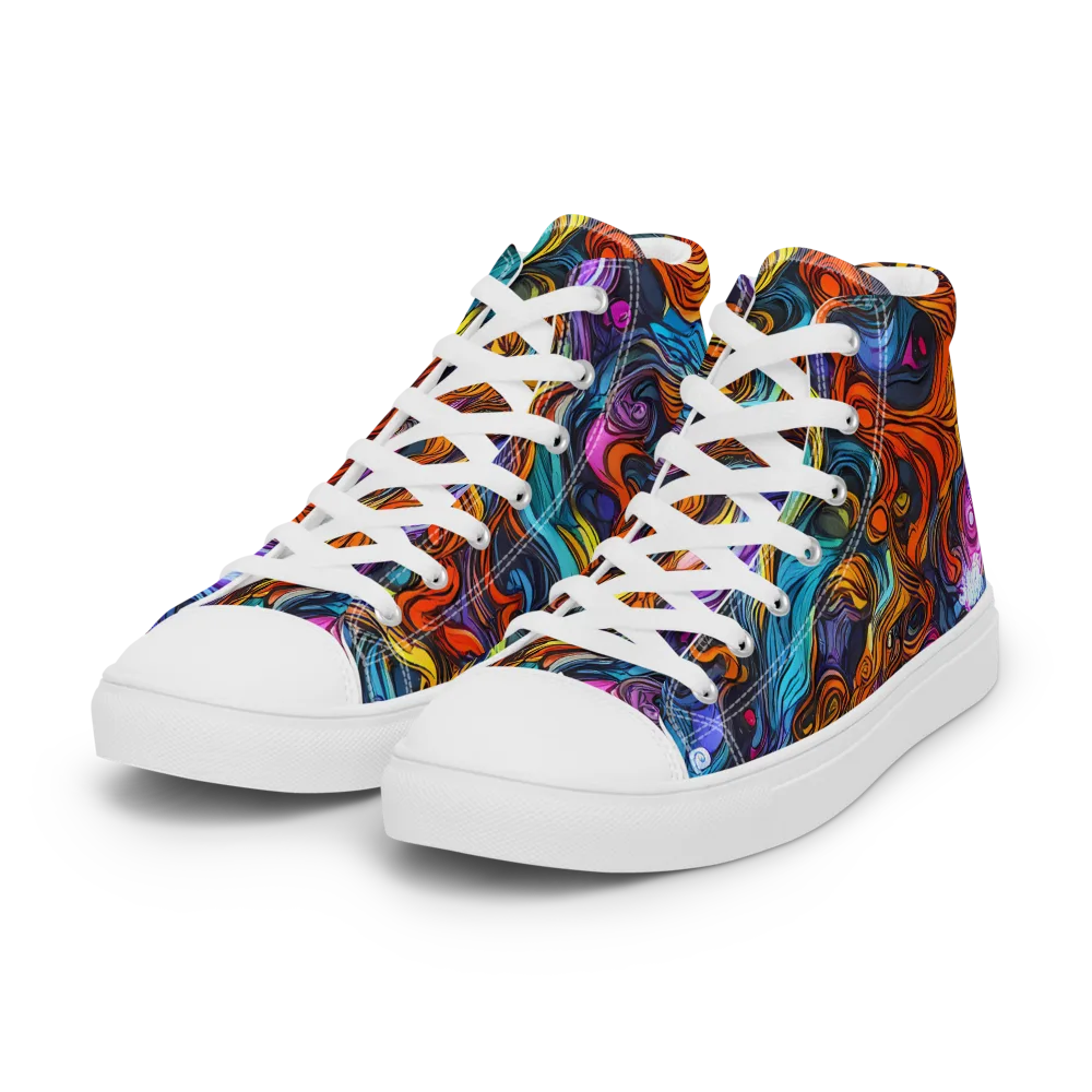 Guiard's Whirl on Women's High Top Canvas Shoes — Left Front