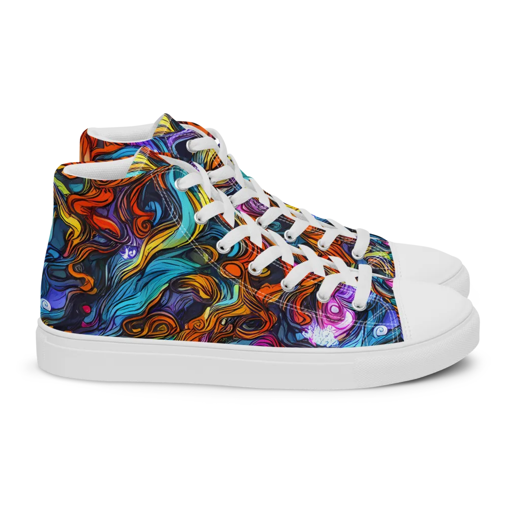 Guiard's Whirl on Women's High Top Canvas Shoes — Right