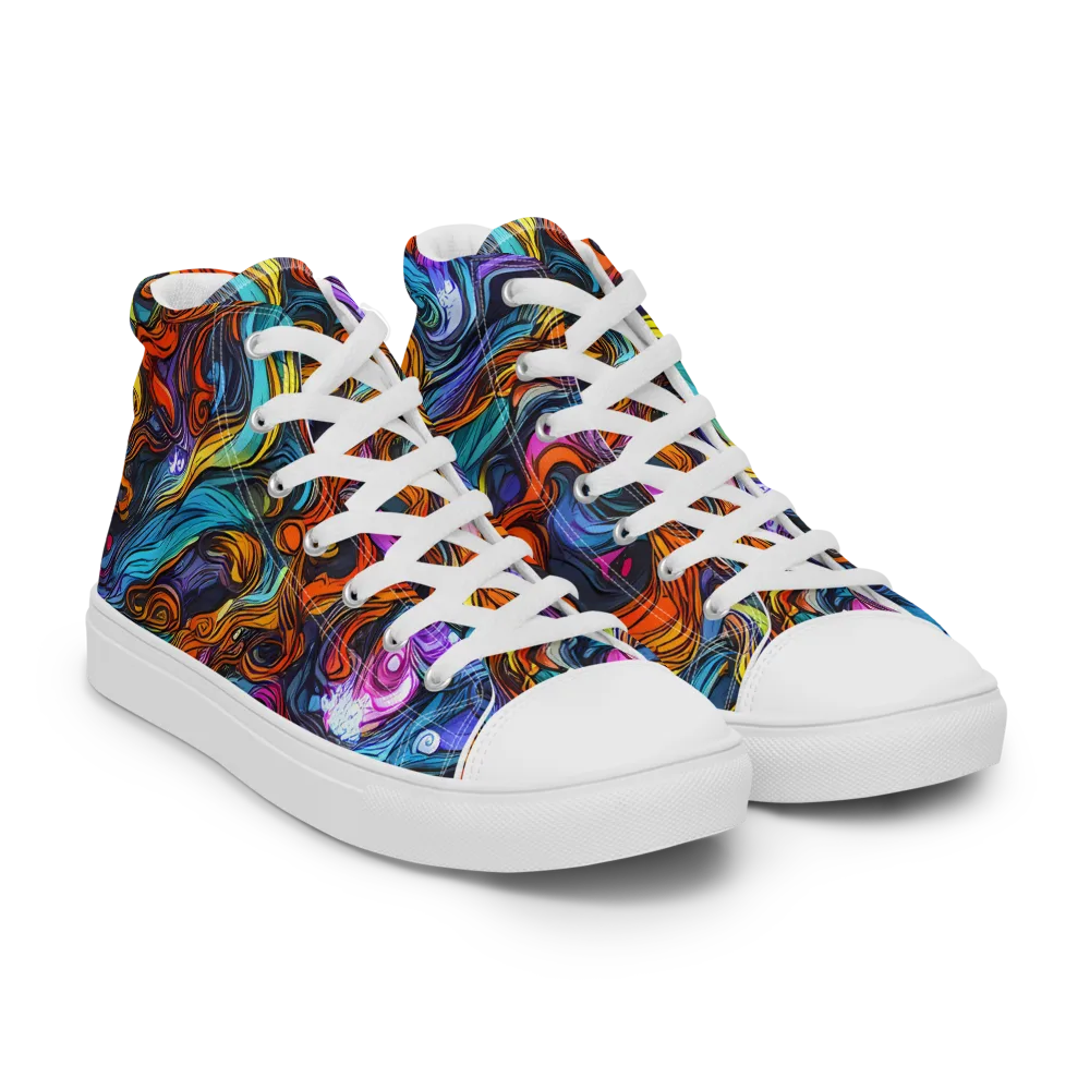 Guiard's Whirl on Women's High Top Canvas Shoes — Right Front